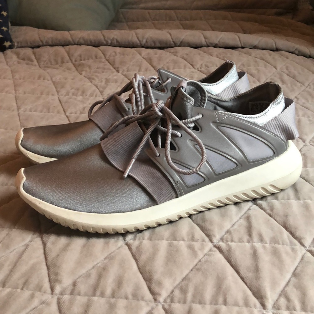 Adidas Tubular Shoe In Silver